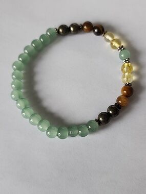 1pc Natural Citrine tigers Eye Crystal Bracelet For Women Summer beaded Bangles